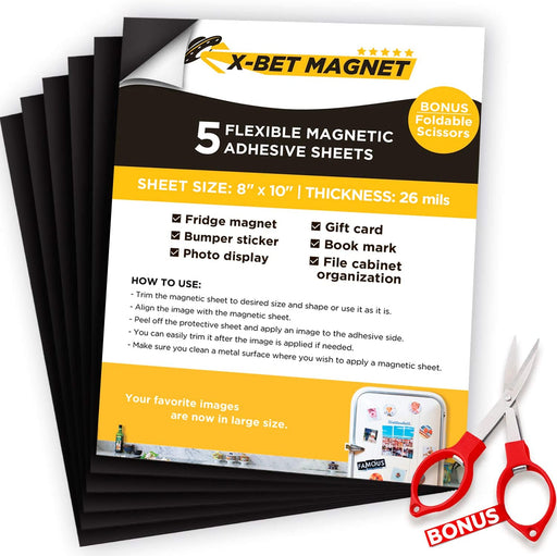  WUDIME Magnetic Sheets with Adhesive Backing, 4 x 6