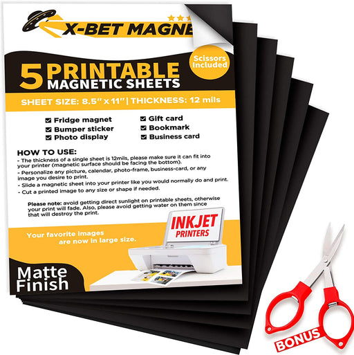 Minomag Magnetic Sheets with Adhesive Backing - 4 inchx6 inch Magnet Sheets - Great for Photographs, Size: 4 x 6, White