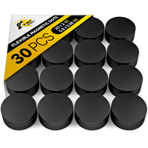 Pangda Flexible Rubber Magnets Discs 3/4 inch Round Magnetic Discs with Adhesive Backing, 100 Pieces