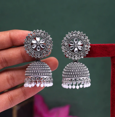 oxidised jhumkas