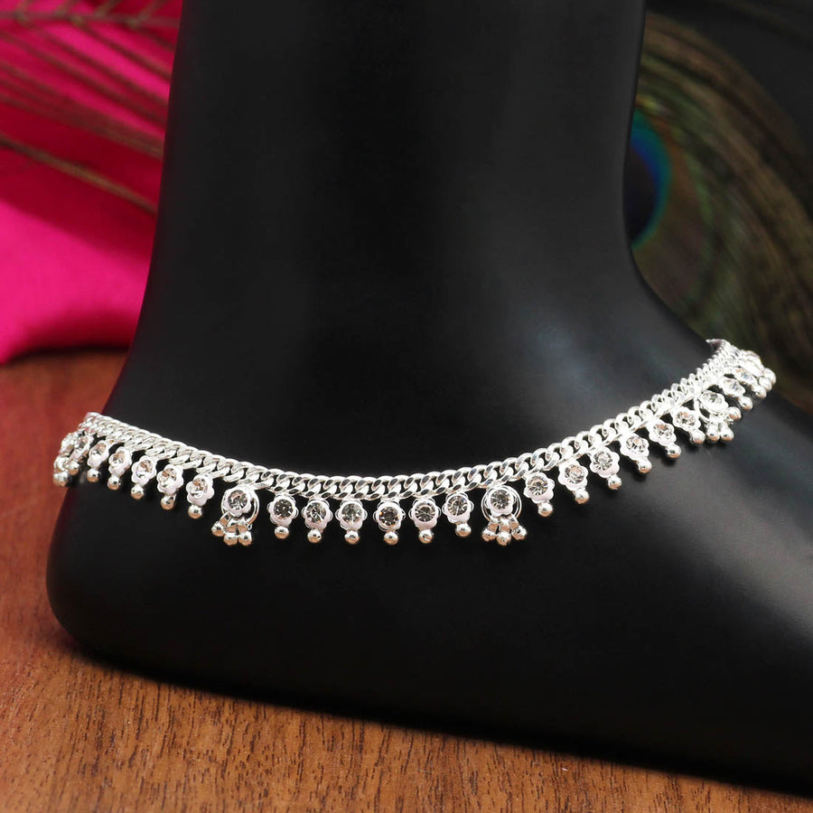 Silver Color Rhinestone Anklets (ANK980SLV)