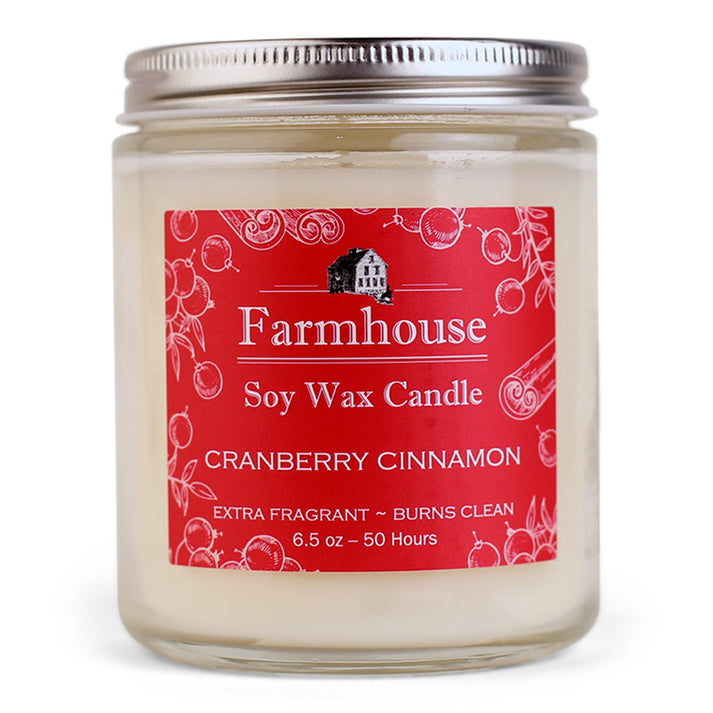 Sweet Grass Farm 6.5 Ounce Soy Candle - Cranberry Cinnamon - The Country Christmas Loft