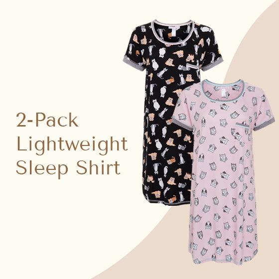 2 Pack Lightweight Sleep Shirt by René Rofé