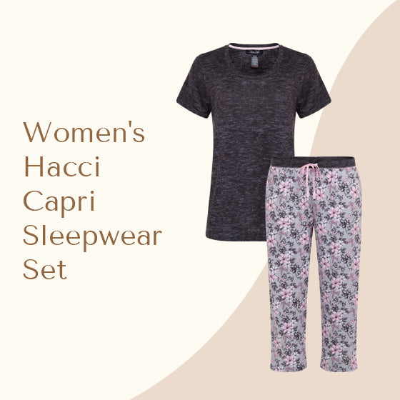 Women's Hacci Capri Sleepwear Set by René Rofé