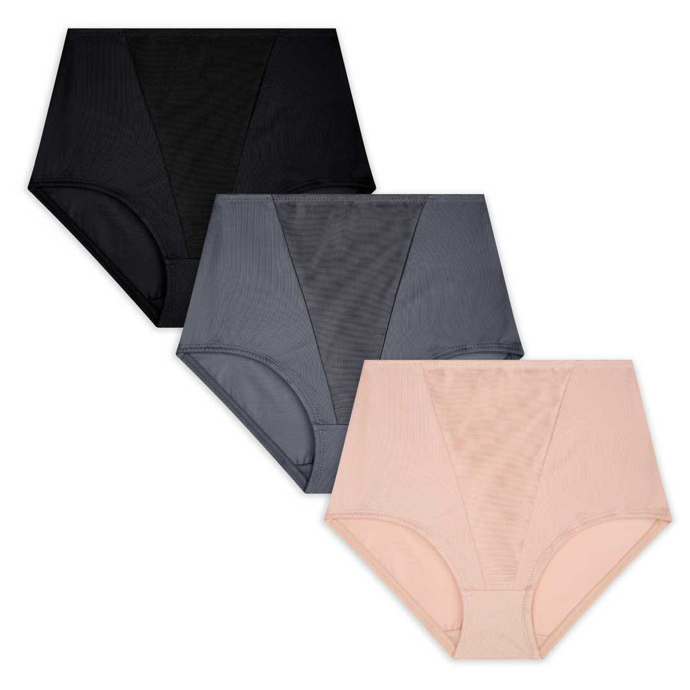 3 Pack High Waist Tummy Control Panties for Women, Lace Underwear