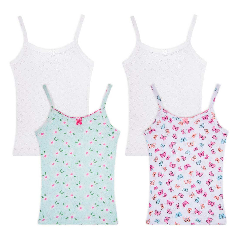  Rene Rofe Girls' Undershirt - 100% Cotton Cami - Camisole Tank  Top (6 Pack, 2T-14), Size 2T, White: Clothing, Shoes & Jewelry