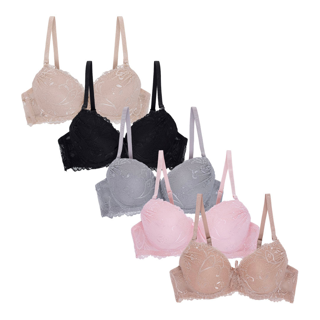 Rene Rofe Sophie B Lingerie Women's 6 Pack Light Push Up Balconette Bras  (Basic Pack, 34B) at  Women's Clothing store