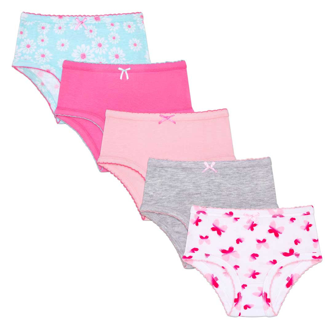 Rene Rofe Girls' Soft Cotton Bikini Underwear Panties (14 Pack) - 2T / Pink