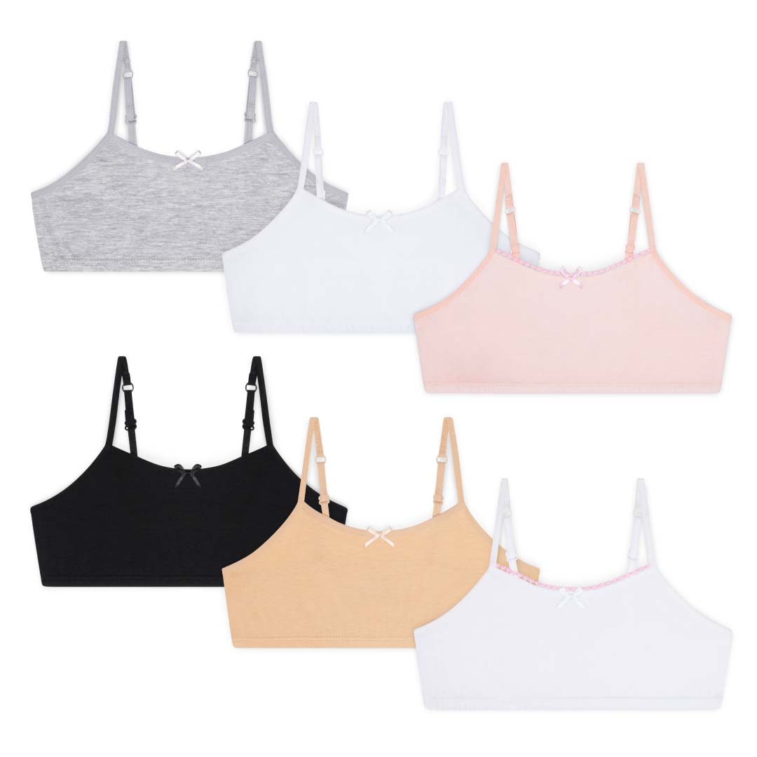 Girls Sports Bra, Pack of 6, Preteen & Junior Training Bra for Girls 34/L