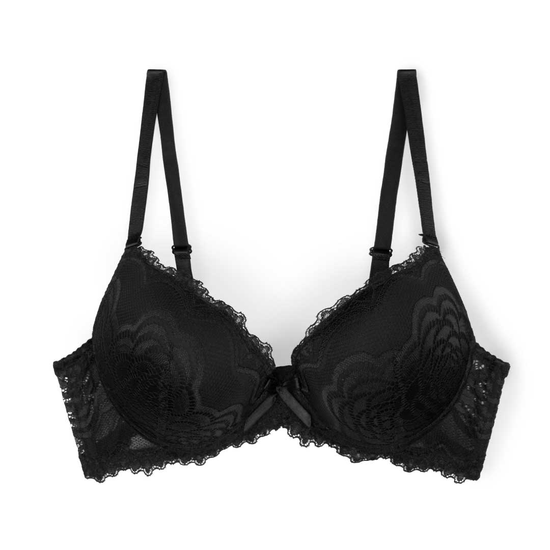 Black Lace Detail Bra