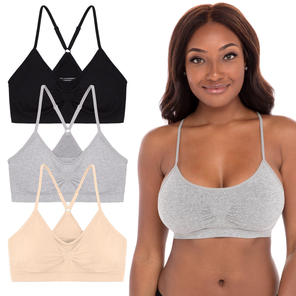 Wireless Sports Bras with Removable Pads - 3 Pack | René Rofé