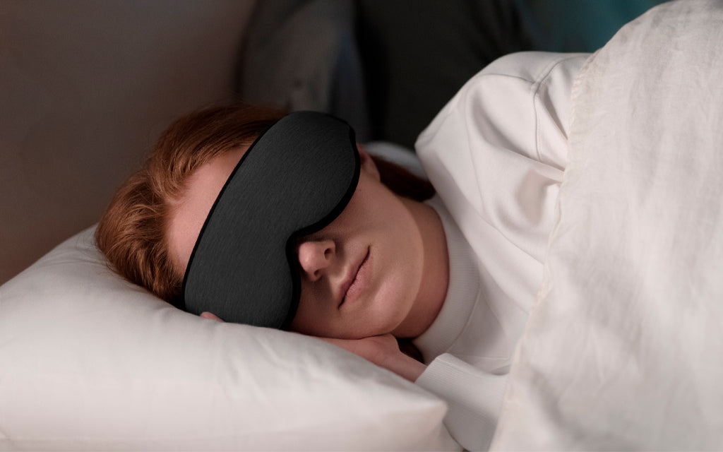Woman with Ostrichpillow Eye Mask