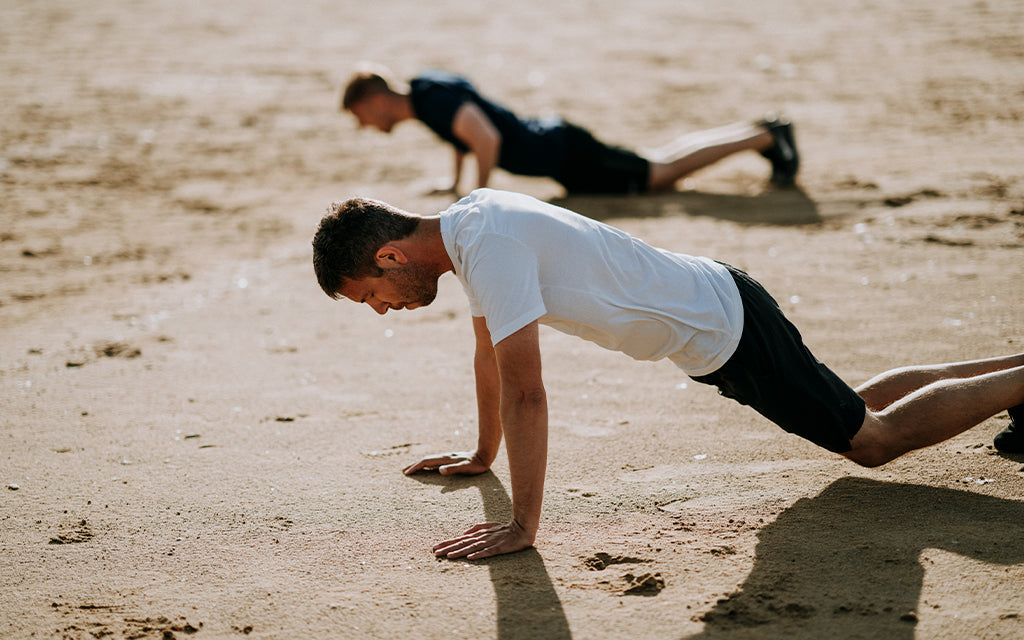 Men exercising