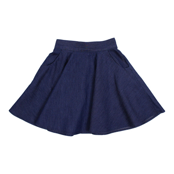 Teela Girls' Dark Denim Pocket Skirt