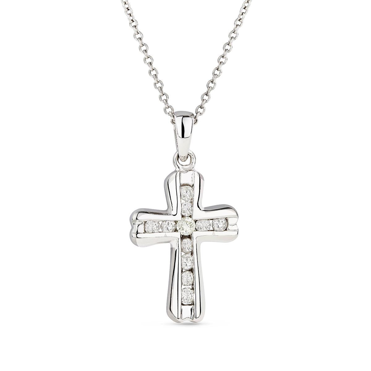 Cross pendant in platinum with diamonds, mini. | Tiffany & Co.