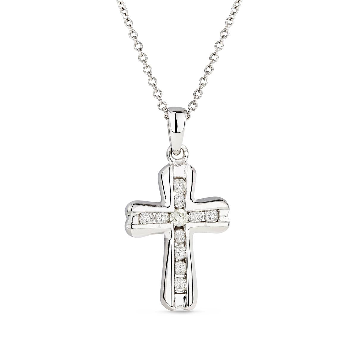 White gold sales religious necklaces