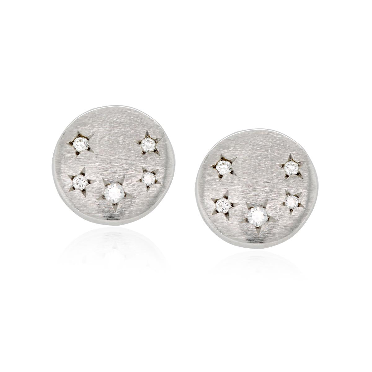 White Gold Diamond Star Earrings