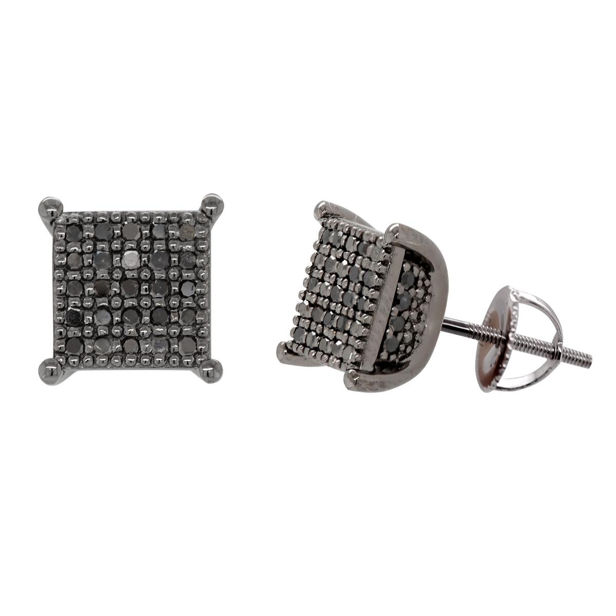 Black and White Square Stud Earrings – Michael E. Minden Diamond Jewelers -  The Diamond & Wedding Ring Store