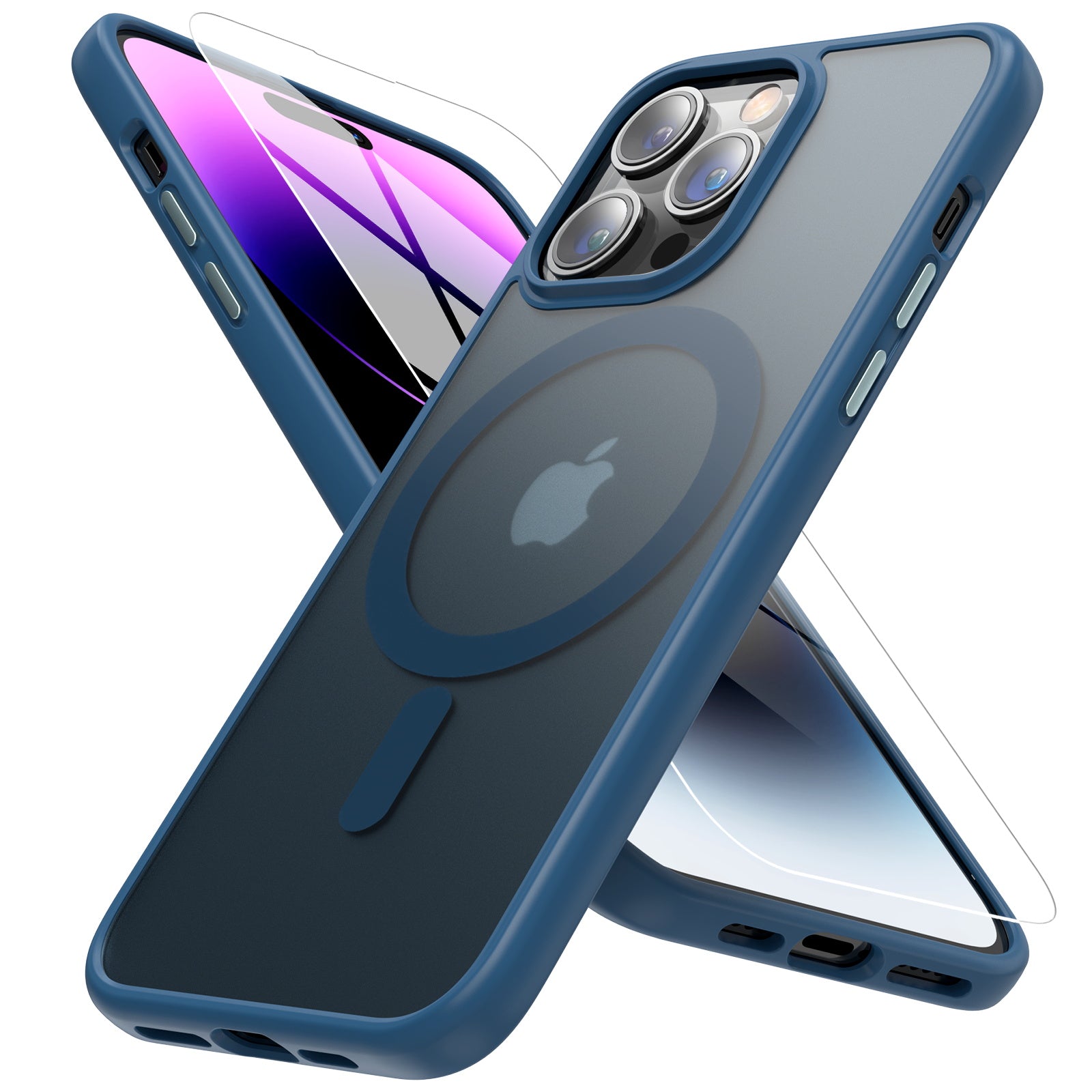 Pacific Blue Soft Glass Finish Case for iPhone 12 Pro