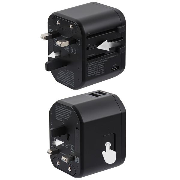 3 USB Charging Port Travel Plug Adapter - MyBat Pro