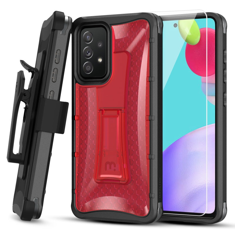 Zizo Apple iPhone 8 - Bolt Heavy-Duty Rugged Case - Holster and Screen Combo - Red/Black