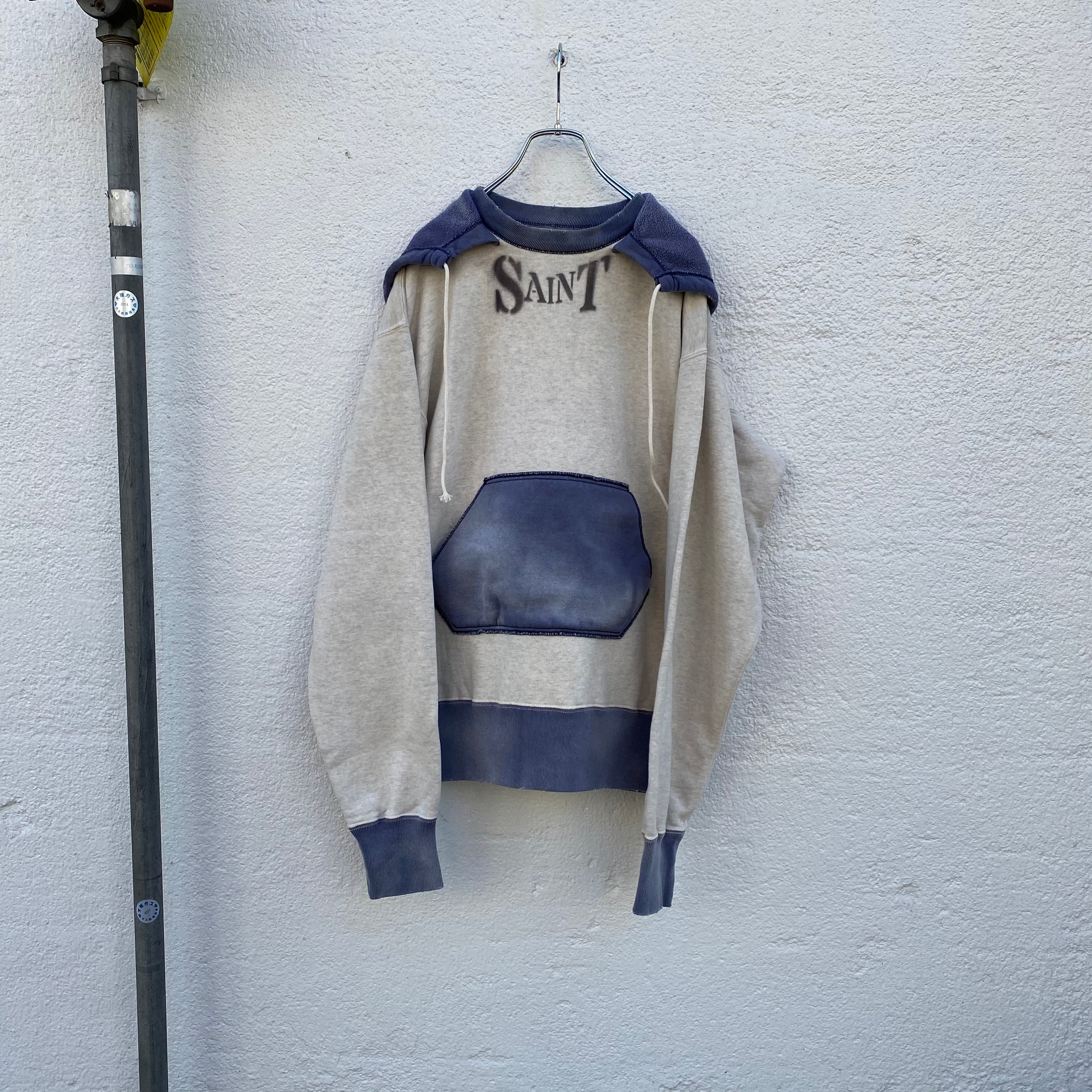 SAINT Mxxxxxx HOODIE STENCILS GREY-NAVY-