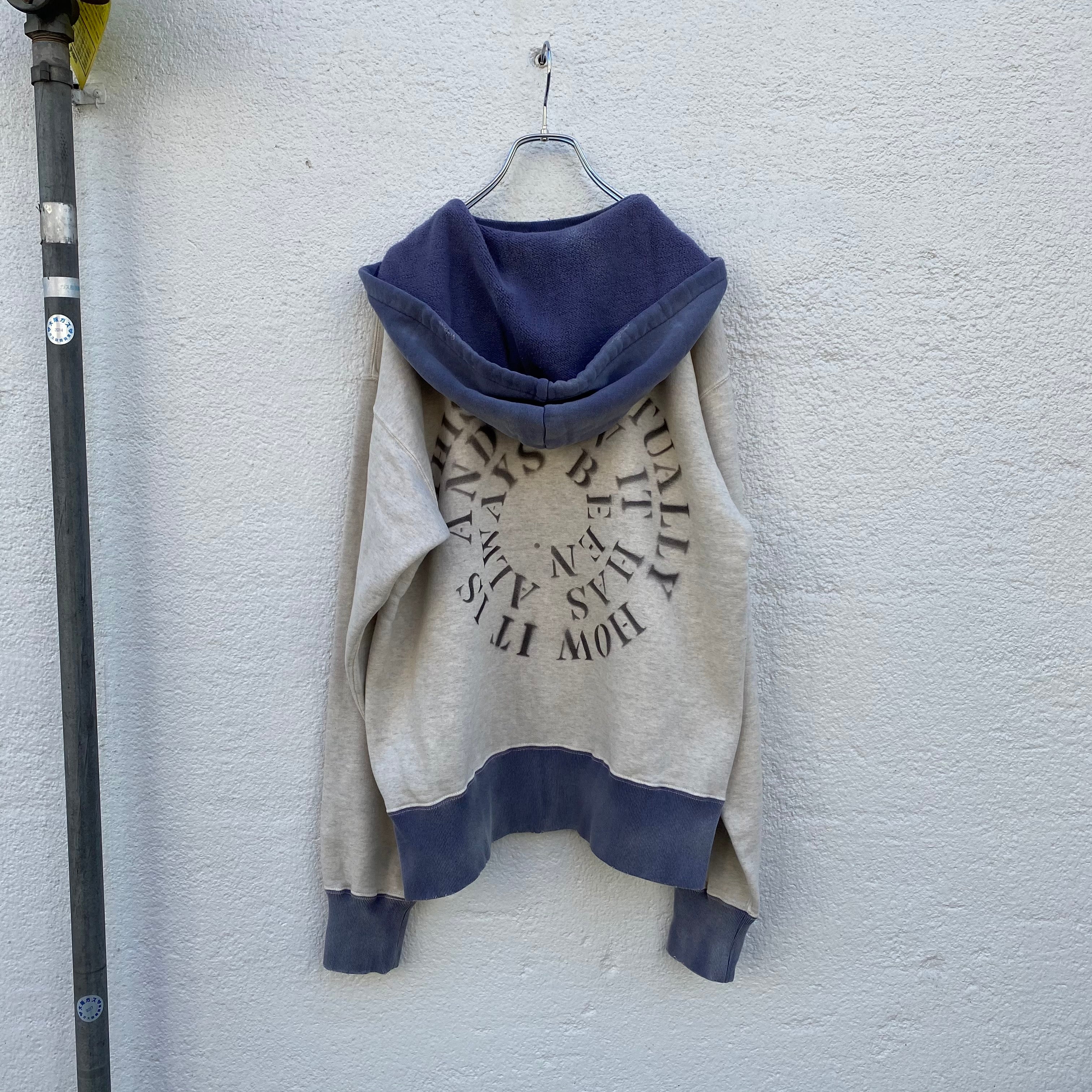 緑林シリーズ SAINT Mxxxxxx HOODIE STENCILS GREY-NAVY