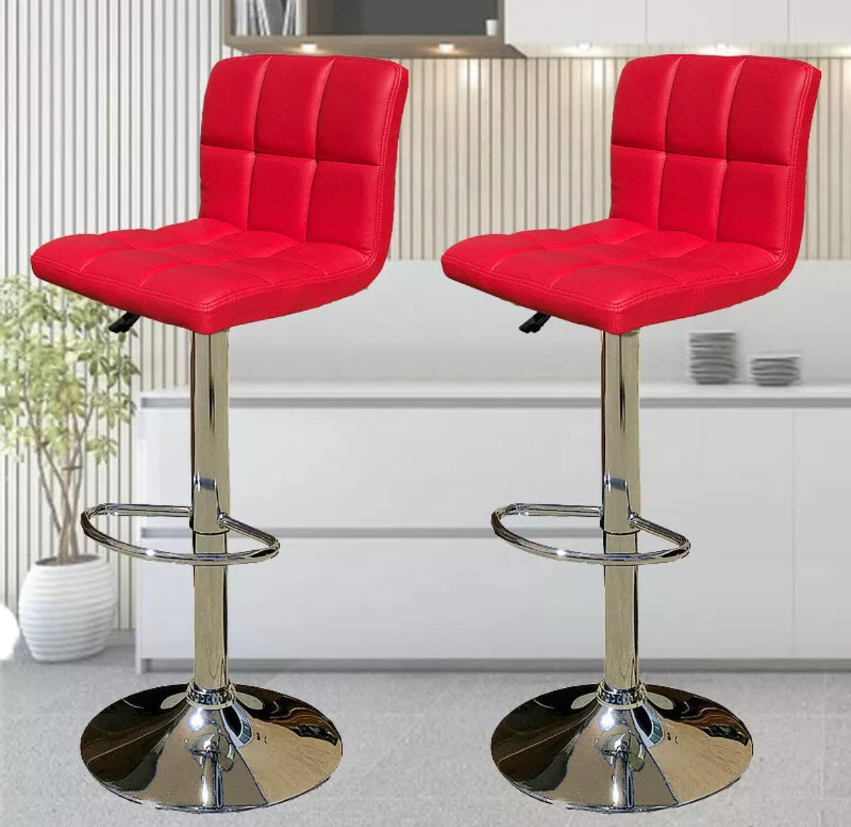 red swivel bar stool