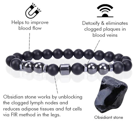 Black Obsidian Anti-Varicose Anklet