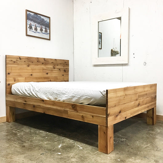 platform bed frame king white