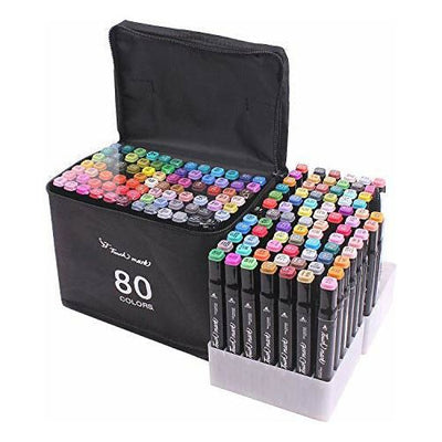 80 Markers For Adult Coloring Book Dual Brush Pens Markers SetArt