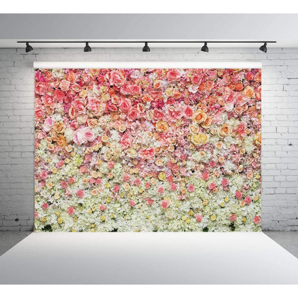 AIIKES 8x6FT Flower Wall Backdrop Wedding Flower Photography Backdrop Flowering Ceremony Bride Anniversary Baby Shower Backdrop Birthday Party Decoration Backdrop 10-938