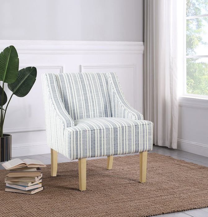 farmhouse stripe accent chair