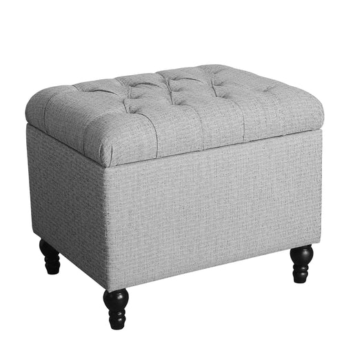 Round Storage Ottoman - Light Gray Tweed — HomePop Furniture
