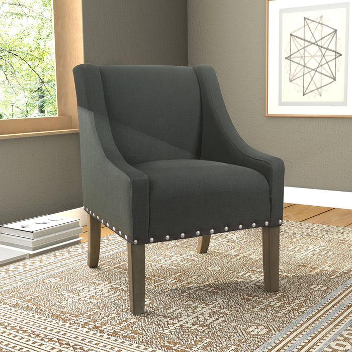 grey nailhead accent chair