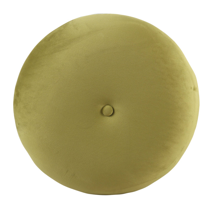 Modern Round Velvet Tufted Storage Ottoman Wasabi Green Homepop Furniture