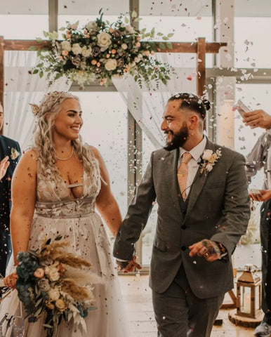 Dried flower wedding bouquet