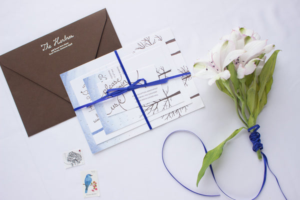 One of the more creative flat lays of my wedding stationery.