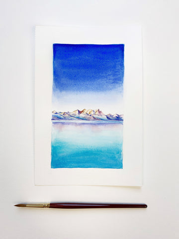 Blue Crescent Original Gouache Painting, 6x9 – Anne Kostecki Design &  Illustration