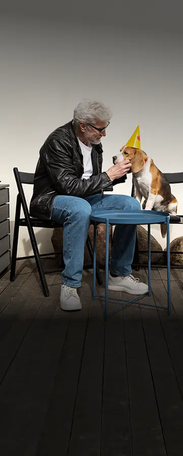 Shih Tzu dog with tongue out promoting 24/7 pet monitoring for RV and home safety by Waggle