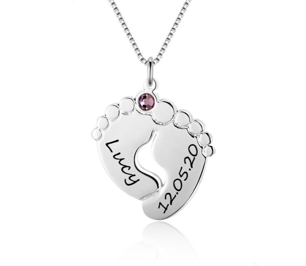 personalised feet necklace