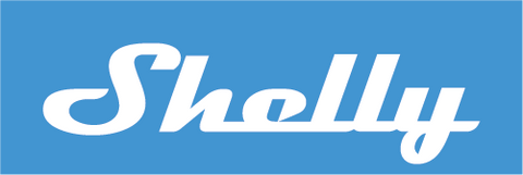 Shelly Logo white writing blue background