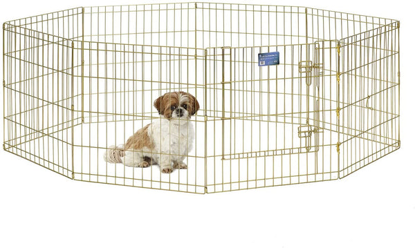 24-48 Inch 8 Panels Tall Dog Playpen Large Crate Fence Pet Play Pen Exercise Cage - [www.theislanddealsnow.com]