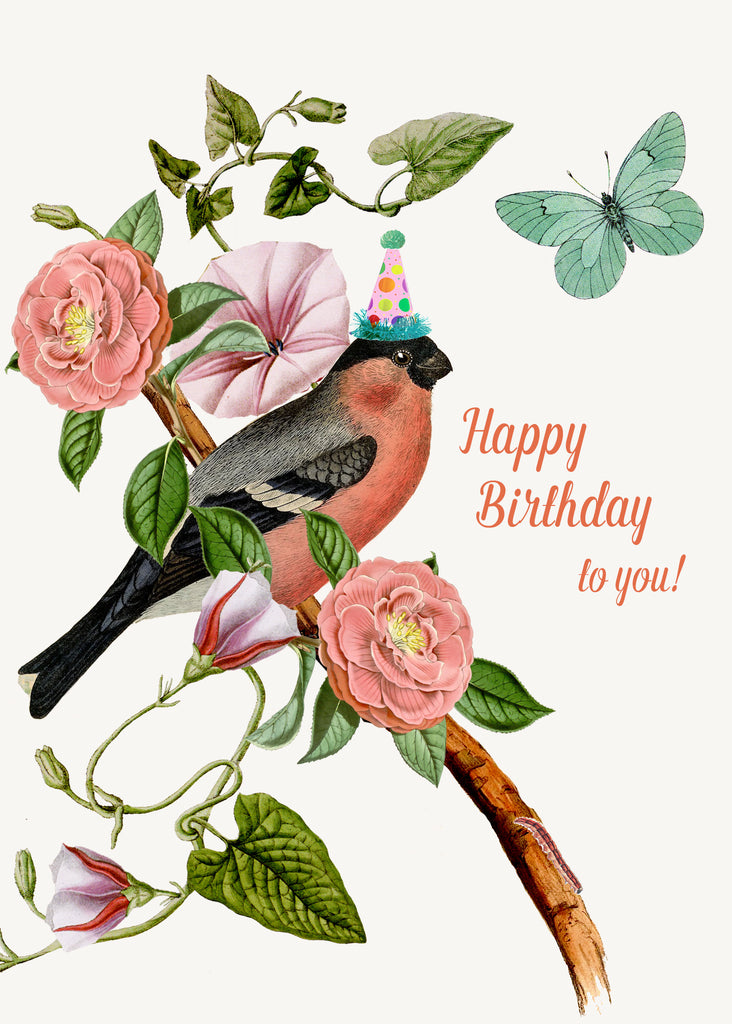 Happy Birthday Pink Bird • 5x7 Greeting Card – P. Flynn Design