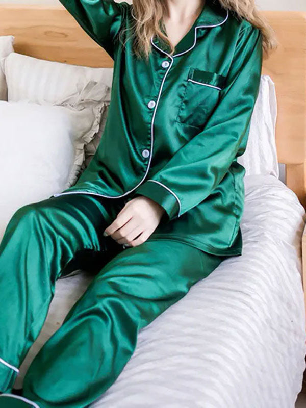 Pyjama Femme Satin Vert