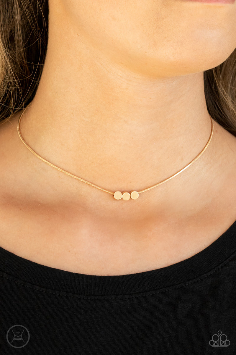 dynamically dainty gold choker paparazzi