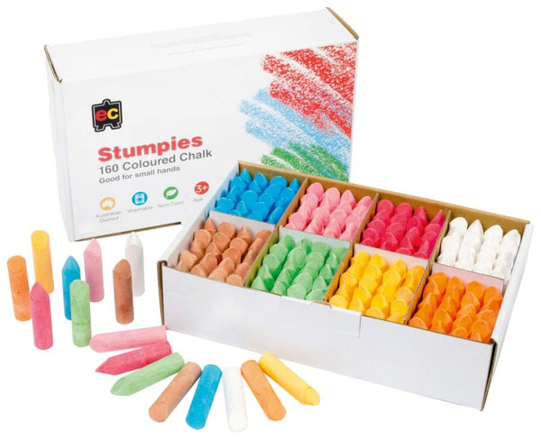 EC CHALK STUMPIES PACK OF 160 ASSORTED COLORS