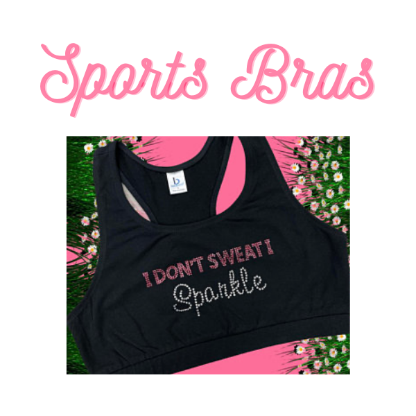 Girls' Sports Bra with Cheer in Rhinestones Burst/Scattered Design!, Cheer  Bows