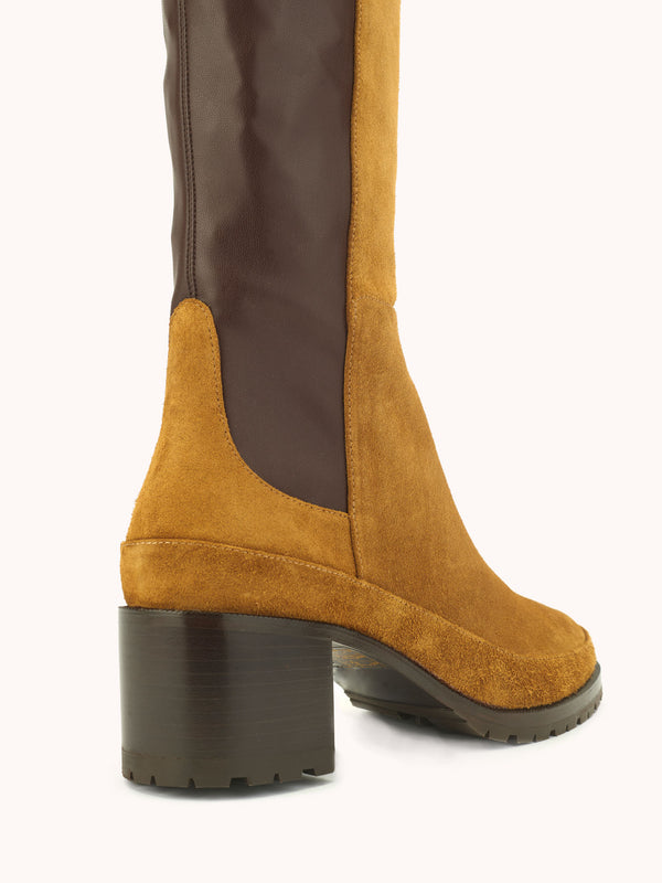 Emily Over The Knee Ocre Casual Suede Boots