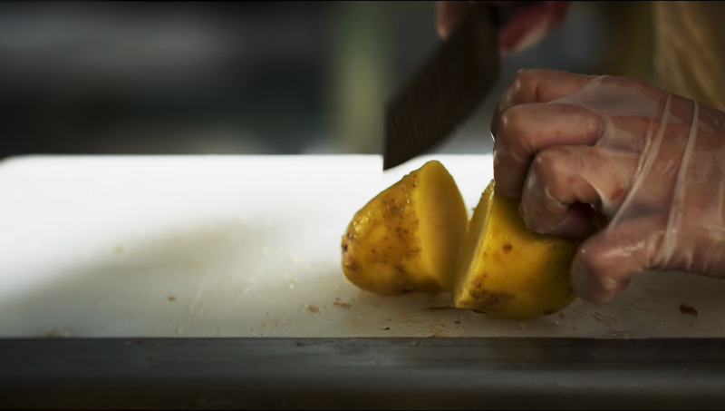 How our Salted Egg Potato Chips are made peeling